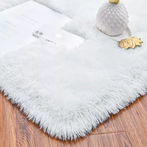 Alfombra Suave Y Esponjosa Para Decorar El Hogar 60cmx90cm Blanca