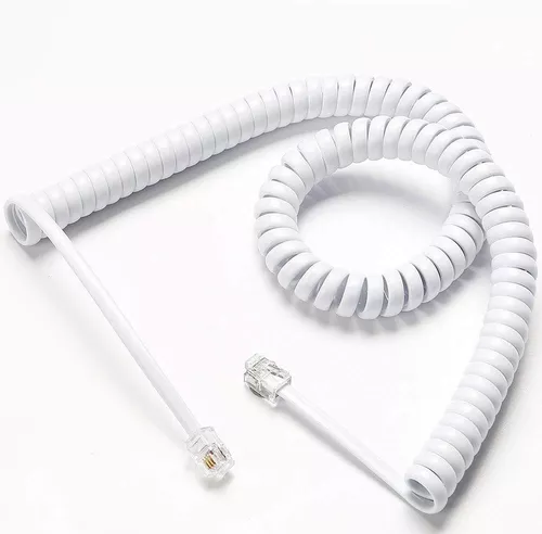 Cable Espiral Para Telefono Blanco Universal Rj9