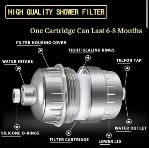 Filtro De Agua Para Duchas Regaderas Baño Limpieza 15 Etapas