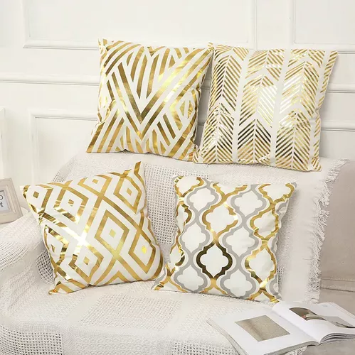 Fundas Para Cojines Con Estampados Dorados 45x45cm X Unidad