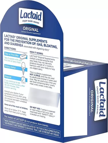 Lactaid Intolerancia A La Lactosa Original 120 Tab