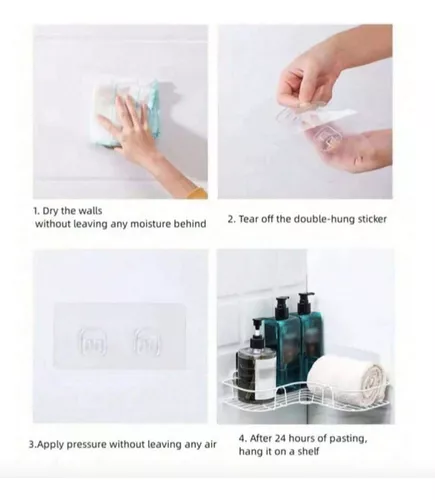 Estante Para Ducha Baño Cocina Con Adhesivo