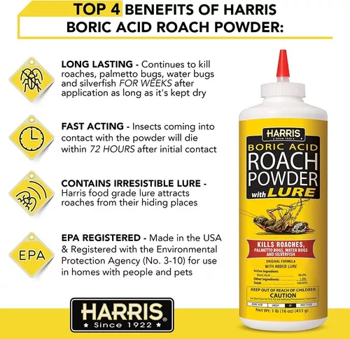Insecticida Polvo Harris Para Chiripas Y Cucarachas