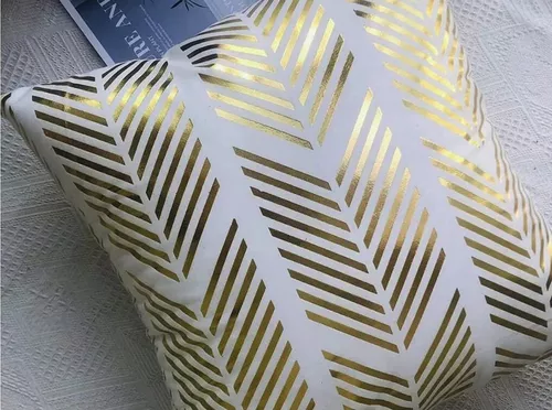 Funda De Cojines Con Estampado Dorado 45x45cm Por Unidad