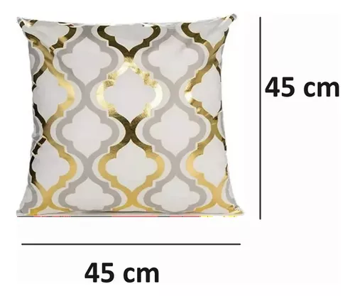 Funda De Cojines Con Estampado Dorado 45x45cm Por Unidad