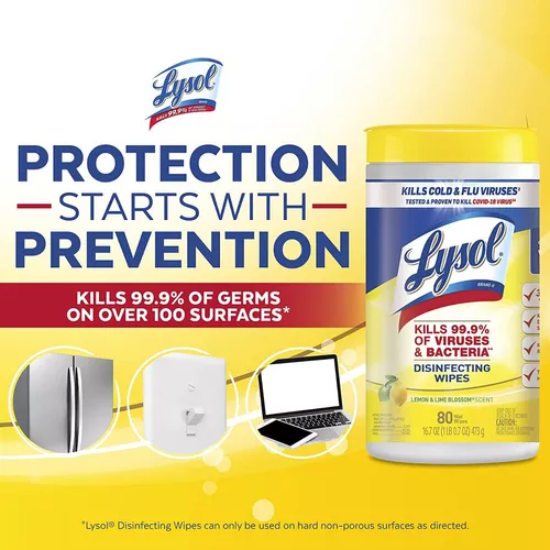 Toallitas Humedas Desinfectantes Lysol 80 Toallitas