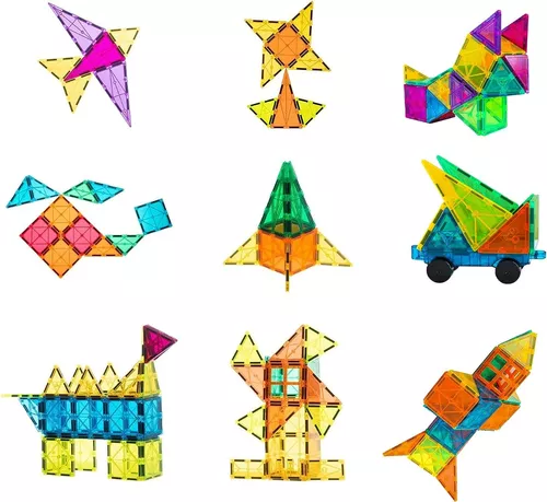Bloques Magneticos De Construccion 3d 120 Piezas Juguetes Niños