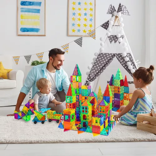 Bloques Magneticos De Construccion 3d 120 Piezas Juguetes Niños