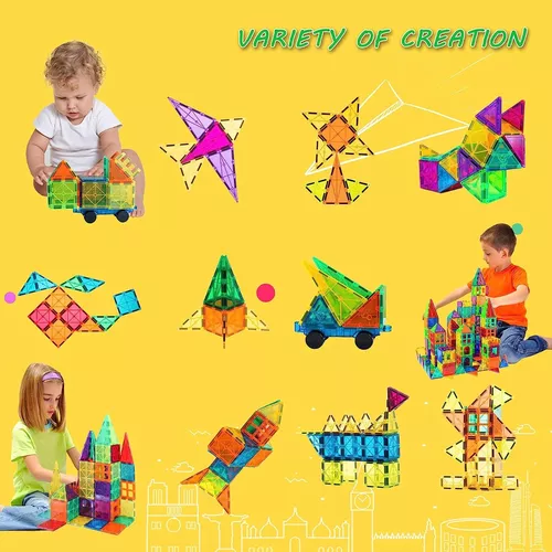 Bloques Magneticos De Construccion 3d 120 Piezas Juguetes Niños