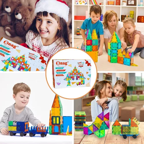Bloques Magneticos De Construccion 3d 120 Piezas Juguetes Niños