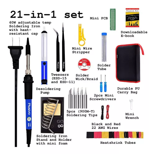 Cautin Soldador Con Full Accesorios Temperatura Variable Kit