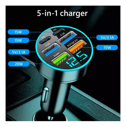 Cargador De Telefono Para Carro Carga Rapida