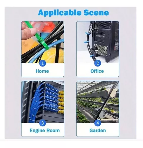 Tie Raps Bridas Cables De Nailon Reutilizables Con Seguro