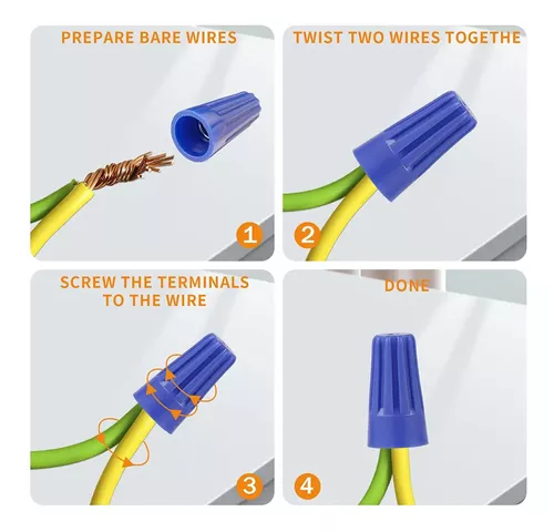 Conector De Empalme De Cables Tipo Capucha Enroscable Azul