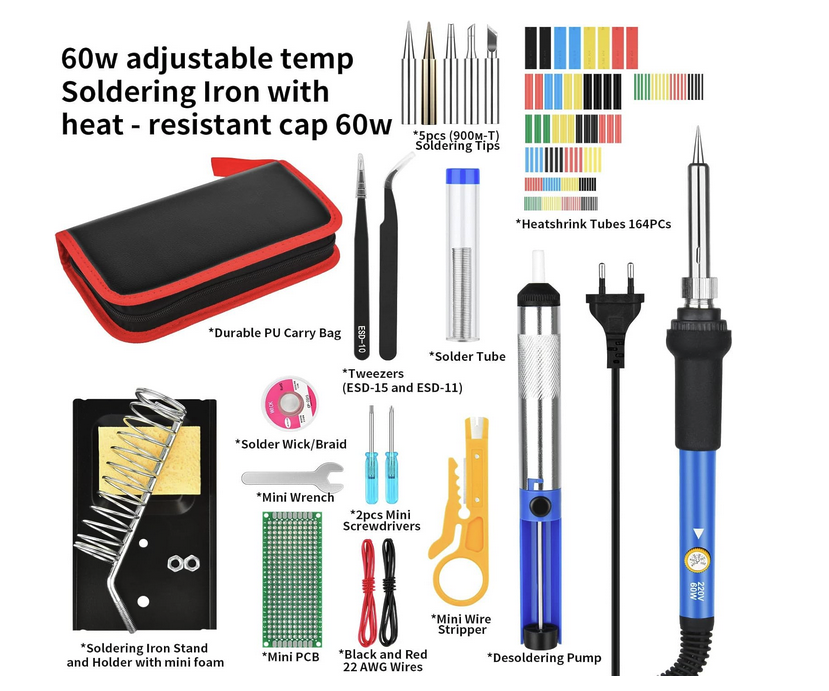 Cautin Soldador Con Full Accesorios Temperatura Variable Kit