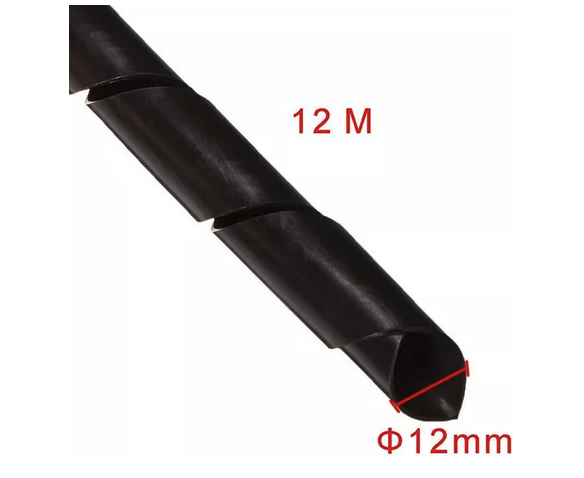 Envolvente Plastico Espiral Para Cables 12mm X 12metros